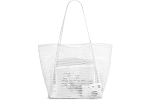 KALIDI FANCY FOREST KALIDI Summer Beach Bag, Mesh Tote Bag for Women, Large Casual Shoulder Bag with Zipper Inner Pocket for Travel Daily Pool Gym Picnic, Lightweight Shopping Grocery Bag