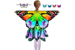 Sunlisky schmetterling kostüm kinder schmetterlingsflügel kinder 4er-Set (Cape, Rock, Maske und Haarnadeln) kostüm schmetterling