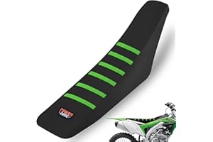 MCHMFG Motorcycle Universal Seat Cover Non-Slip Rubber Striped Gripper Soft Sewing for CRF WR WRF RMZ YZF SXF EXC EXC XC SX CR KLX Dirt Pit Bike Motocross Off Road Motorbike (Green)