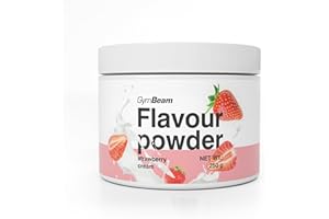 GymBeam Flavour Powder 250g: Polvere per Aromatizzare con Alto Contenuto di Fibre, Aroma Delizioso per Cibi e Bevande, Solo 10 Calorie per Porzione (250 g (1er pack), Strawberry Cream)