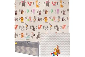 IBERIMARCAS Tappeto da gioco bambini 150×200×1,5 cm pieghevole reversibile atossico impermeabile antiscivolo palestra neonato tummy time bambini arco giochi neonato 0-3/3-6/6-9 mesi sviluppo sensoriale