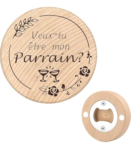 Ouvre-bouteille En Bois Magnétique - Cadeau Parrain, Fête Des Pères, Anniversaire