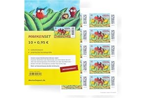 ALBELLION 10 Stück 0,95 EUR 95 Cent postfrische selbstklebende Briefmarken | Frankaturware Markenset (Motiv: Der kleine Drache Kokosnuss)