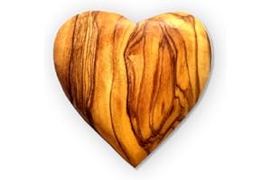 Stilux Herz Handschmeichler aus sehr schön gemasertem Olivenholz 7 cm | Glücksbringer Deko Holzherz Hochzeit Jubiläum Valentinstag | Weihnachtsdeko Hochzeitsdeko
