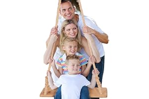 Wooden swing seat for adults, Morwealth Garden tree swing 55 x19.5 x3cm, load capacity: 160KG, children's swing with adjustable hemp rope for indoor and outdoor use Extra board swing (QQ050)