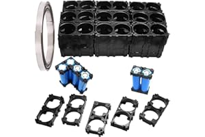 VISSQH 50pcs soporte de la batería 18650, 2 celdas soporte de batería de litio de 18650, Soporte de Batería Cilíndrica de Soporte soporte de paquete de batería para batería DIY+10m Tira Níquel