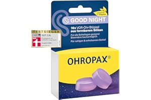 ‎OHROPAX OHROPAX Good Night Ohrstöpsel – VOR-Ohr-Stöpsel aus formbarem Silikon – für alle Ohren und Schlafpositionen geeignet – Schalldämmwert SNR 23 dB – für einen ruhigen und erholsamen Schlaf – 16 Stück