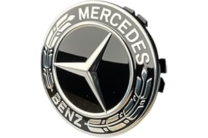Mercedes-Benz Collection - Cubierta para Cubo de Rueda (Estrella con Corona de Laurel), Color Negro