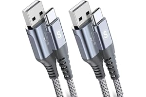 SWEGUARD Cable USB Tipo C Cable USB C [2Pack 1m] 3.1A Cable USB C Carga Rapida Nylon Cable Cargador Tipo C Compatible con i Phone 15 Pro MAX, Samsung S24 S23 S22 S21 Note 20,A72 A71 A52,Pixel,Huawei,Xiaomi,LG