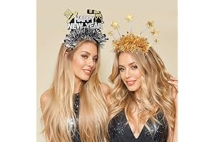 boocooberg Silvester Deko 2025,Silvester Haarreif Silvester Brille 2025,Happy New Year Deko Haarreif,New Year Decoration,Silvester Party Stirnband Dekoration Party Foto Requisiten Stirnband