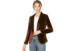 Allegra K Abrigo De Oficina para Mujer Chaqueta De Terciopelo con Botones Y Cuello Chal Sólido