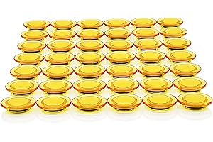 PYJLBX 42 Pezzi Calamite Frigorifero Calamite Potenti, Calamite Piccole Calamita potente, Calamite per Lavagna Magnetica, Trasparente Magneti Frigo Magnete Rotonde, per Frigo, Lavagne Bianca (Giallo)