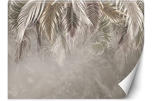 Feeby Fotomurali Nebbia Nuvole Botanico 450x315 cm grigio Decorazione Murale Fotografica Gabinetto Per Casa Soggiorno Salone Camera Degli Ospiti Natura Tropicale Foglie