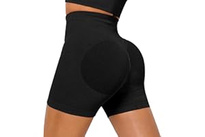 Neteson Short de Sport pour Femmes Cycliste Legging Court Taille Haute Shorts Push Up Booty Butt Opaque sans Couture Pantalon Yoga Fitness Gym