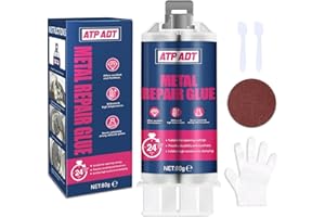 ATP ADT Colla per riparazioni metalliche 80g, Colla Bicomponente per Metalli, acciaio inossidabile, alluminio, bricolage e tubi metallici, Aluminum Alloy, Metal Tube