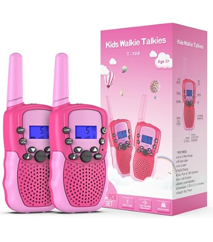 EUCOCO Talkie-Walkie Enfant Fille 3-10 Ans – Cadeau Anniversaire Fille Avec 8 Canaux