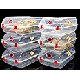 SPC Multipurpose Stackable Shoes, Sandals, Heels, Sneakers Rectangular Footwear Storage Organiser Container with Lid (Clear, Large) - Pack of 6, plastic