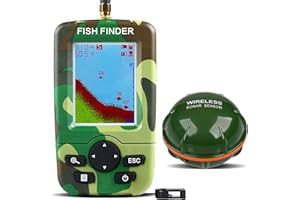 BILBEAR Carp Fishing Fish Finders Alarm Portable Echo Sounder Wireless Fish Finder LCD Sonar Sensor FishFinder Depth Locator Alarm Fish Finder with Sonar Sensor for Lake Sea Angling