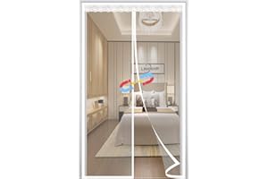 LRHRHR Mosquitera Magnética para Puerta, Cortina Protección Contra Insectos Cierre Automático, Fácil de Instalar, para Salón Balcón Corredor-White-C|| 70x210cm(27x82inch)