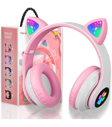 IClever Bluetooth Hoofdtelefoon Met Oren Voor Kinderen, Voor Jongens En Meisjes Verstelbare 85 94 Db Volumeregelaar Kinderhoofdtelefoon Met Microfoon Voor School Tablet Mobiele Telefoon Pc Tv
