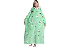 JOREAY Bardzo długa bluza z kapturem, kobiety mężczyźni Sherpa Fleece Przytulny koc do noszenia koc, puszysta, gigantyczna bluza z kapturem dla dorosłych Nastolatki