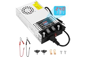 VIXKPIRR Alimentation Réglable DC 0-24V 25A 600W Alimentation, 230V AC en DC 0-24V Convertisseur 0-25A 600W Transformateur Alimentation Avec LED Affichage, pour LED Bande CCTV Caméra Alimentation Laboratoire