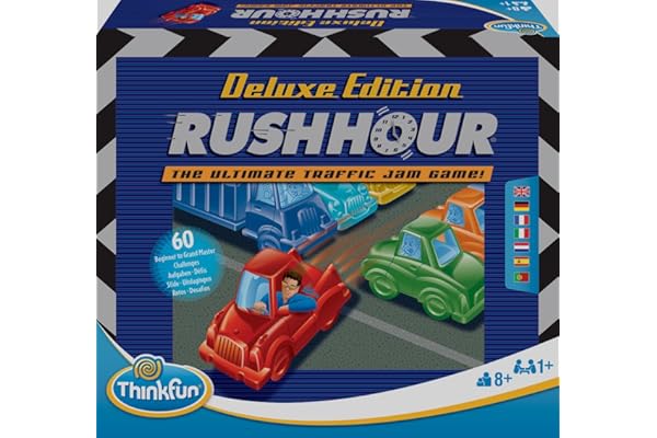 ThinkFun - Rush Hour Deluxe - Jeu de Logique Embouteillage - 120 Défis 5 Niveaux - 1 Joueur et Plus dès 8 Ans - Ravensburger - 76617 - (Multilingue – Français Inclus)