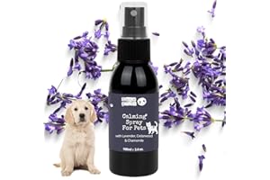 NOSEPRINT Spray apaisant à base de plantes pour animaux de compagnie – Spray naturel pour la maison et les voyages avec lavande, camomille, bois de cèdre – Réduit le stress et l'anxiété chez les chiens et les