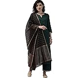 INDO ERA Women's Solid Cotton Blend Straight Kurta with Pant & Dupatta Set (KD4GN2255)