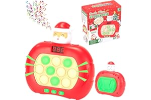 ROUSKY Quick Push Bubble Game for Kids & Adults,Mini-Handheld Fast Speed Push Game,Relieving Stress Pop Fidget Game Toys for Boys, Girls, Teens (Display Screen-Santa Claus)