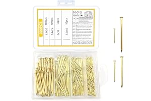 ZWFSDM 300 Piezas de Clavos para Pared, Clavos de Cabeza Redonda de Madera, Clavos para Cuadros, Clavos de Pared, Set de Surtido de Clavos de Ferretería para Marco de Fotos, Carpintería, Espejos de Marco