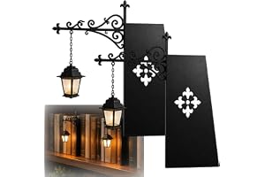 Library Lantern Decorative Bookshelf Lighting, Vintage Mini Street Lamp Bookend Decor with Warm LED Light, Fantasy Hanging Li