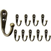 Mokife Ganci Appendiabiti Vintage, 12 Bronzo Anticato Ganci Attaccapanni Da Porta Piccoli Singolo Metallo Gancio Multifunzione Per Vestiti Vestaglia Tenda Asciugamano Cappello Chiave - 9