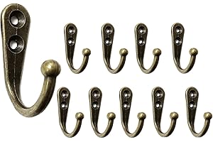 Mokife Gancho Perchero Antiguo, 12 Piezas Pequeños Ganchos de Metal Retro para Colgar Abrigos Ropa Batas Toallas Bolsas Sombreros Gorras Llaves Bufandas Tazas, Bronce