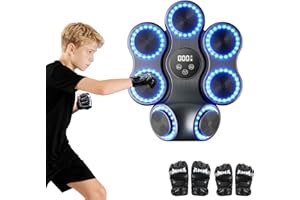 TOFFCAEA Music Boxing Machine, Musik Boxmaschine Bluetooth, mit Boxhandschuhen, 9 Geschwindigkeitsmodi & 9 Schlagmodus, Wandmontage möglich, Für Erwachsene und Kinder