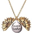 Mahi 'You are My Sunshine' engraved Hidden Message Silver Golden Sunflower Pendant Locket for Women (PS1101854M)
