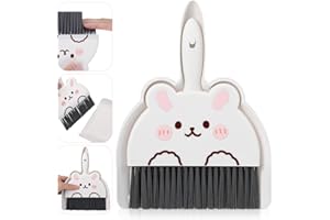 Ouligay miotła stołowa z szufelką, ręczna miotła i szufelka, mini zamiatarka i ręczna miotła, zestaw miotły i szczotki do zamiatania, zestaw miotły i szczotki do zamiatania do domu, biura, szkoły i