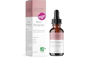 LEUCOSIA PHYTOCOSMETICS Leucosia Olio di Rosa Mosqueta Puro Biologico 50 ml per Rughe, Cicatrici e Smagliature, Rosehip Oil per Viso, Corpo, Mani, Olio di Rosa Canina Puro per Pelle Secca