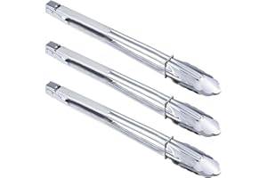 HINMAY 14 Inch Stainless Steel Locking Kitchen Tongs Extra Long Sturdy Heavy Duty Tongs Set for Cooking Grilling and Barbecue BBQ (14-Inch 3 Pieces)