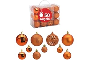 ‎WOMA WOMA Christbaumkugeln Set Kupfer & 22 weiteren Farben - 50er & 100er Weihnachtskugeln Set - Weihnachtskugeln Kunststoff - Weihnachtsbaum Deko & Christbaumschmuck