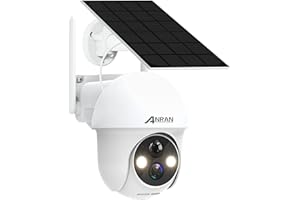 ANRAN 2K Security Camera Outdoor Wireless with 360° View, Solar Security Camera Outdoor with Smart Siren, Spotlights, Human Detection, 2-Way Audio, Color Night Vision, Work with Alexa, Q01 White