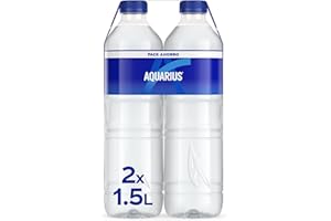 AQUARIUS Limón, Bebida Hidratante con Sales Minerales, Baja en Calorías - Pack de 2 botellas de 1,5 L