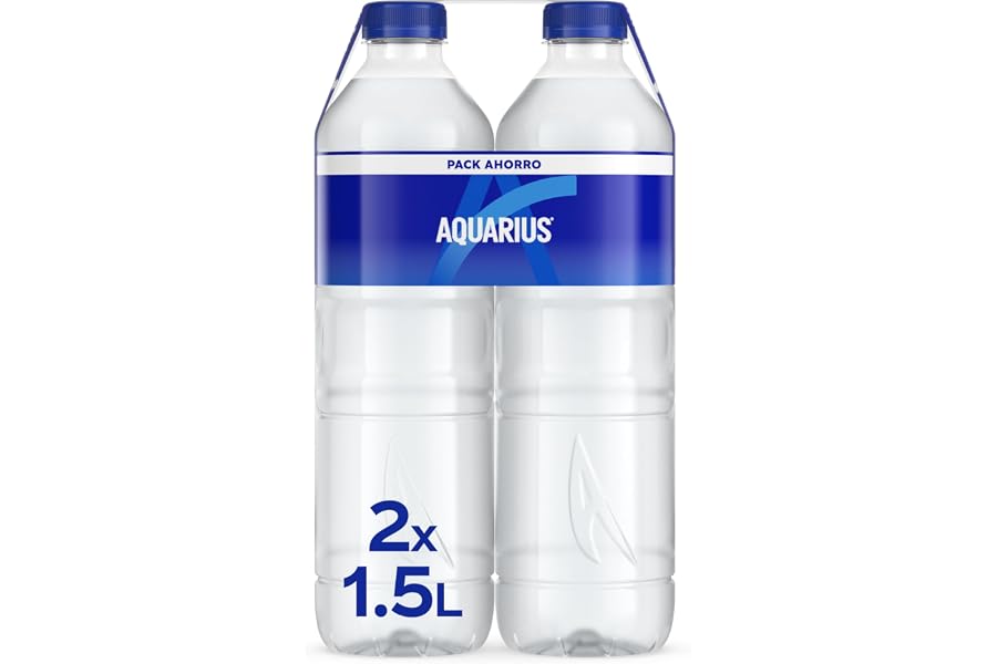 AQUARIUS Limón, Bebida Hidratante con Sales Minerales, Baja en Calorías - Pack de 2 botellas de 1,5 L