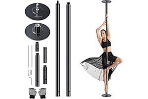 ‎SERENELIFE SereneLife Pole Dance Stange – Höhenverstellbar 204-274cm, Statisch & Rotierend, Perfekt für Indoor Poledance, Turnstange & Fitness, Robuster Stahl, Anti-Korrosion, 280kg, Einfache Montage für Zuhause