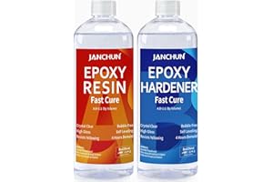 JANCHUN 472ml/16oz Epoxidharz Set Anfänger Epoxidharz mit Härter 1:1 Volumenverhältnis - 2K Harz Glasklar Geruchsarm UV-Schutz Gießharz für Holz, Kunst, Handwerk, Bodenbeschichtung, River-Tische