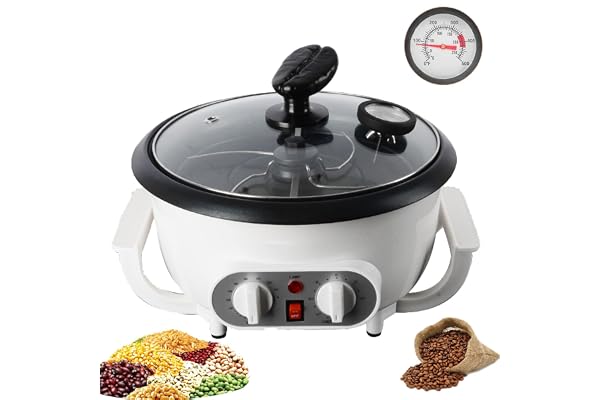 Kafferostmaskin För Hemmabruk - 1200w 750g Uppgraderad Elektrisk Rostmaskin Med Termometer, Timer & Temperaturjustering - Non-stick Gryta För Spannmålstorkning(Color:220V)