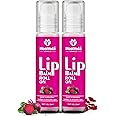 Moolveda Lip Balm Roll on with beetroot rose & 100% edible ingredients & no chemicals, Pack of 2, 10ml