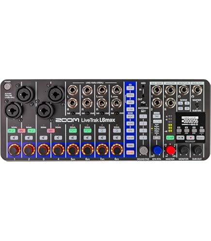 ZOOM LiveTrak L-6max portable 12-track digital mixer, multi-track