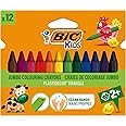 BIC Kids Plastidecor Colouring Crayons - Cardboard Wallet of 12 - Assorted Colours - Ideal For Small Kids