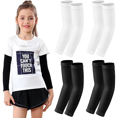 2 Pares De Manguitos De Compresión Para Brazos - Unisex, Ideales Para Running, Fútbol, Golf Y Más | Color Blanco Y Negro